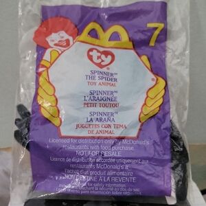 Ty Spinner Spider Toy with Purple and Yellow Packaging